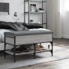 Banco zapatero madera de ingeniería gris Sonoma 82x42x45 cm 3