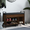 Banco zapatero madera de ingeniería marrón roble 85.5x32x57.5cm 3