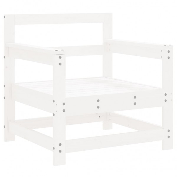 Juego de muebles de jardín 7 pzas madera maciza de pino blanco M 5