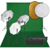 Kit de estudio fotográfico con set de luces. fondo y reflector 1