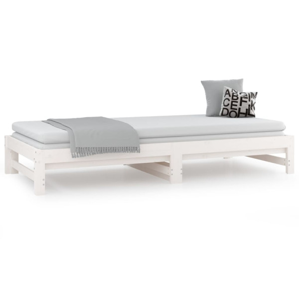 Sofá cama extraíble madera maciza de pino blanco 2x(90x200) cm M 5