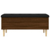 Banco con almacenaje madera ingeniería roble marrón 102x42x46cm 4