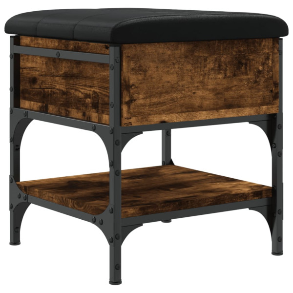 Banco zapatero madera de ingeniería roble ahumado 42x42x45 cm M 2