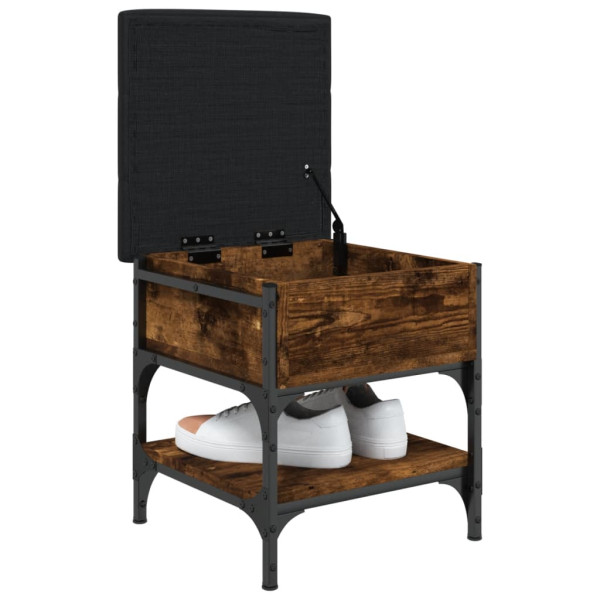 Banco zapatero madera de ingeniería roble ahumado 42x42x45 cm M 4