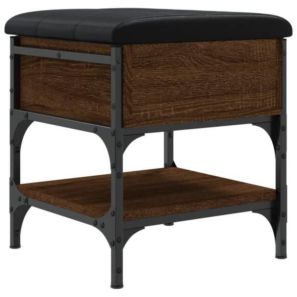 Banco zapatero madera de ingeniería marrón roble 42x42x45 cm M 2