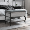 Banco zapatero madera de ingeniería gris Sonoma 62x42x45 cm 1