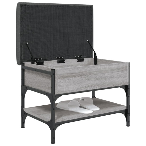 Banco zapatero madera de ingeniería gris Sonoma 62x42x45 cm M 4