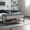Banco zapatero madera de ingeniería gris Sonoma 102x42x45 cm 3