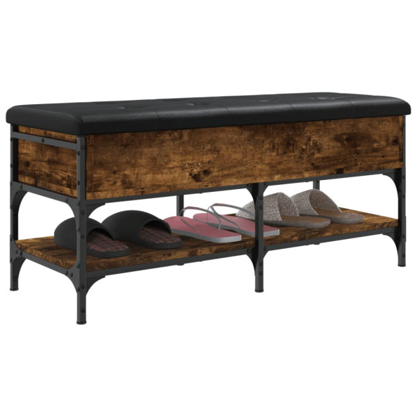 Banco zapatero madera de ingeniería roble ahumado 102x42x45 cm M 5