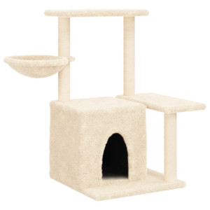 Árvore para gatos c/ postes arranhadores sisal 83 cm cor creme H