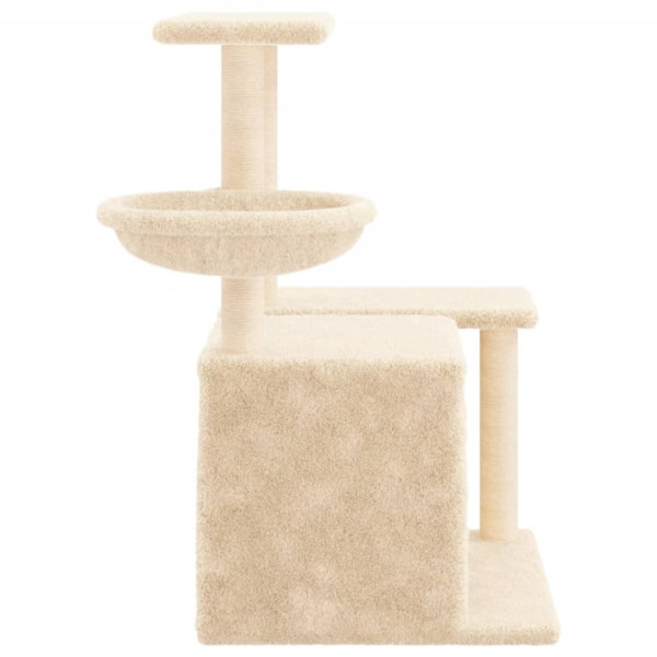 Rascador para gatos con postes de sisal color crema 83 cm M 5