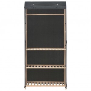 Roupeiro com 3 prateleiras 79x40x170 cm tecido cinzento H