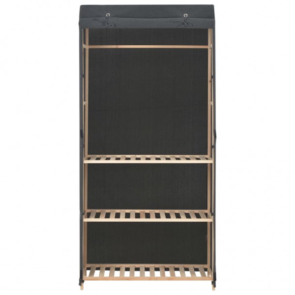 Roupeiro com 3 prateleiras 79x40x170 cm tecido cinzento M 2