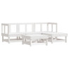 5 pcs conjunto lounge de jardim madeira de pinho maciça branco 2