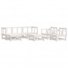 7 pcs conjunto lounge de jardim pinho maciço branco 2