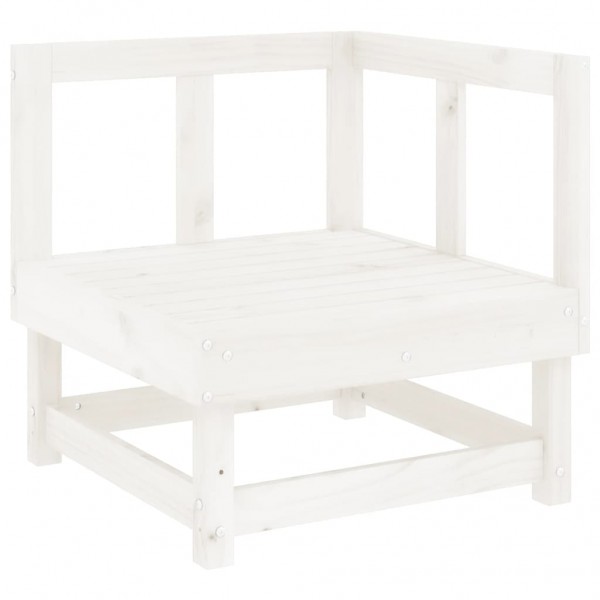 7 pcs conjunto lounge de jardim pinho maciço branco M 3