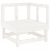 7 pcs conjunto lounge de jardim pinho maciço branco 3
