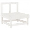 7 pcs conjunto lounge de jardim pinho maciço branco 4