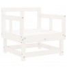 7 pcs conjunto lounge de jardim pinho maciço branco 5
