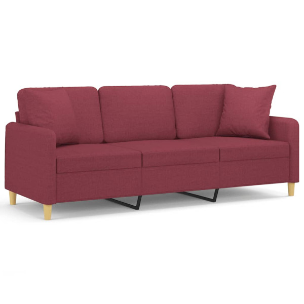 Sofá 3 lug. + almofadas decorativas 180cm tecido vermelho tinto M 2