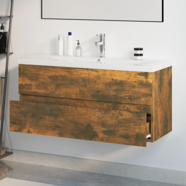 Mueble de baño con lavabo madera contrachapada roble ahumado M 4