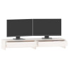 Soporte de monitor madera maciza de pino blanco 100x27x15 cm 4