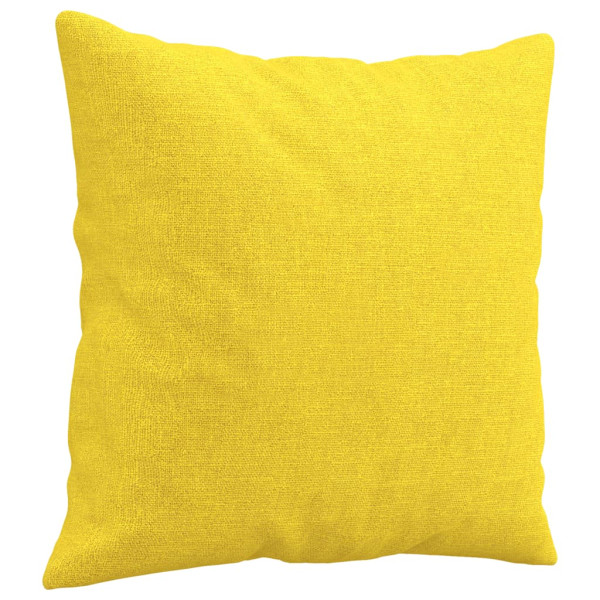 2 pcs conjunto de sofás com almofadas tecido amarelo-claro M 5