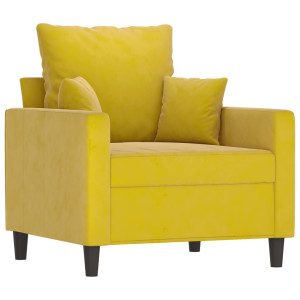 Poltrona 60 cm veludo amarelo H