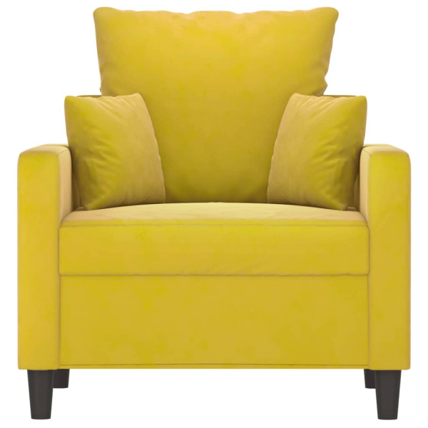 Poltrona 60 cm veludo amarelo M 3