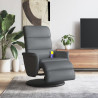 Sillón reclinable de masaje con reposapiés cuero sintético gris 1