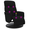 Sillón reclinable de masaje con reposapiés terciopelo negro 2