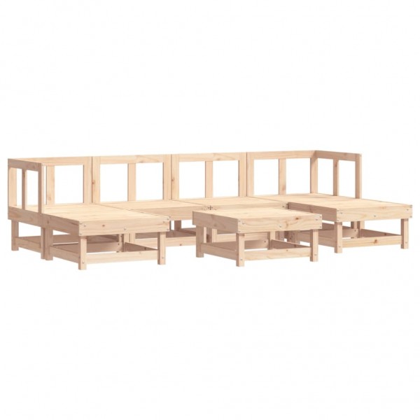 7 pcs conjunto lounge de jardim pinho maciço M 2