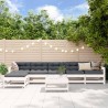 Juego de muebles de jardín 7 pzas madera maciza de pino blanco 1