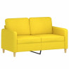 Sofá 2 lug. + almofadas decorativas 120 cm tecido amarelo-claro 4