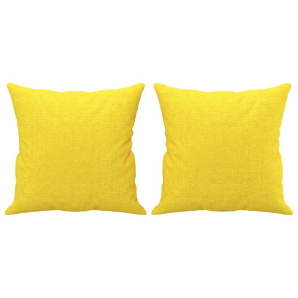 Sofá 2 lug. + almofadas decorativas 120 cm tecido amarelo-claro M 5