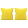 Sofá 2 lug. + almofadas decorativas 120 cm tecido amarelo-claro 5