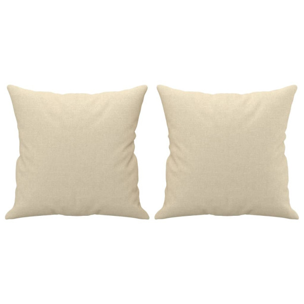 Sofá 3 lugares + almofadas decorativas 180 cm tecido cor creme M 5