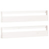 Sapateiras de parede 2 pcs 110x9x23 cm pinho maciço branco 2
