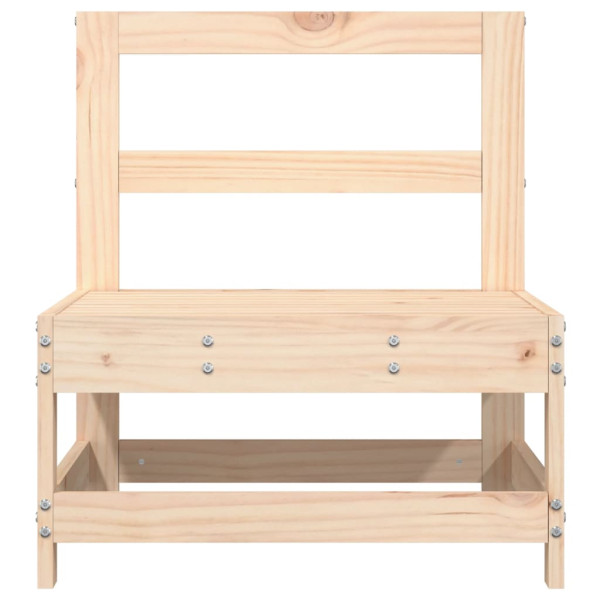 Sofás centrales de jardín 2 unidades madera maciza de pino M 4