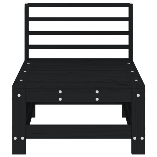 Sofá de centro para jardim madeira de pinho maciça preto M 3