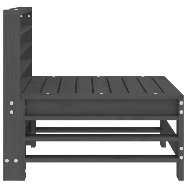 Sofás de centro para jardim 2 pcs madeira pinho maciça cinzento M 5