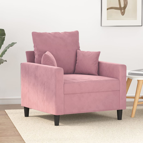 Sillón de terciopelo rosa 60 cm D
