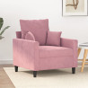 Sillón de terciopelo rosa 60 cm 1