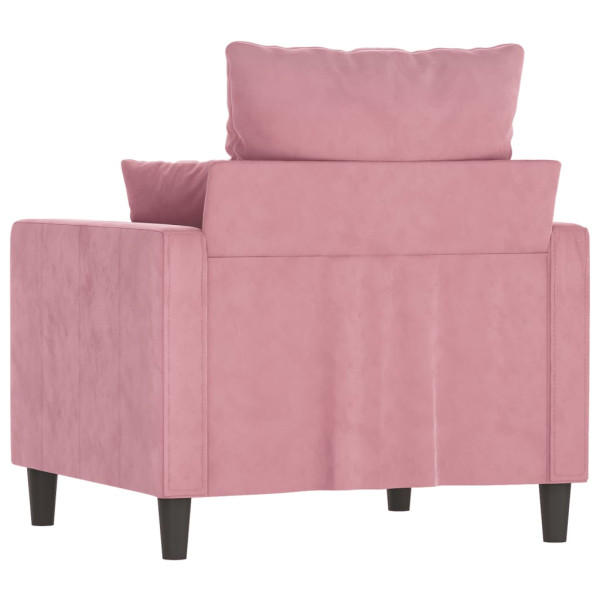 Sillón de terciopelo rosa 60 cm M 5