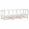 3 pcs conjunto lounge de jardim madeira de pinho maciça branco 2