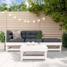 4 pcs conjunto lounge de jardim madeira de pinho maciça branco 1