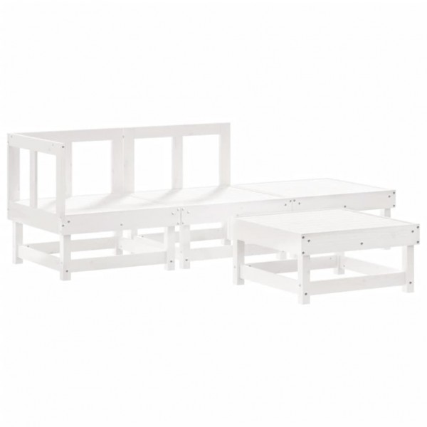 4 pcs conjunto lounge de jardim madeira de pinho maciça branco M 2