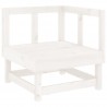 4 pcs conjunto lounge de jardim madeira de pinho maciça branco 3