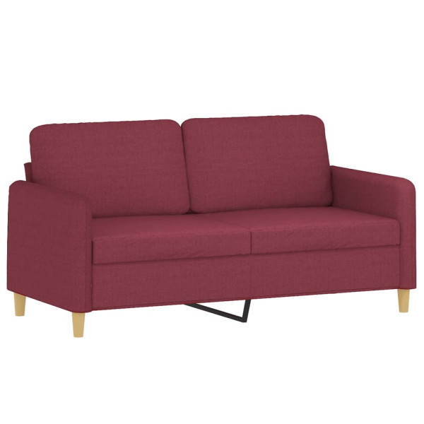 Sofá 2 lug. + almofadas decorativas 140cm tecido vermelho tinto M 4