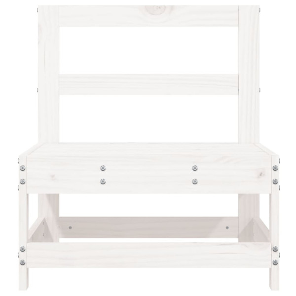 Sofá de centro para jardim madeira de pinho maciça branco M 3